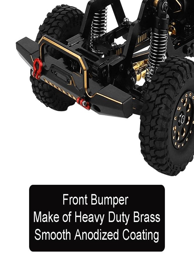 Pothyes Heavy Duty Brass Black Coating Front Rear Bumper with Bumper Mount for 1/18 RC Crawler Car TRX4-M Defender Metal Upgrade Parts (Front Bumper) - Image 2
